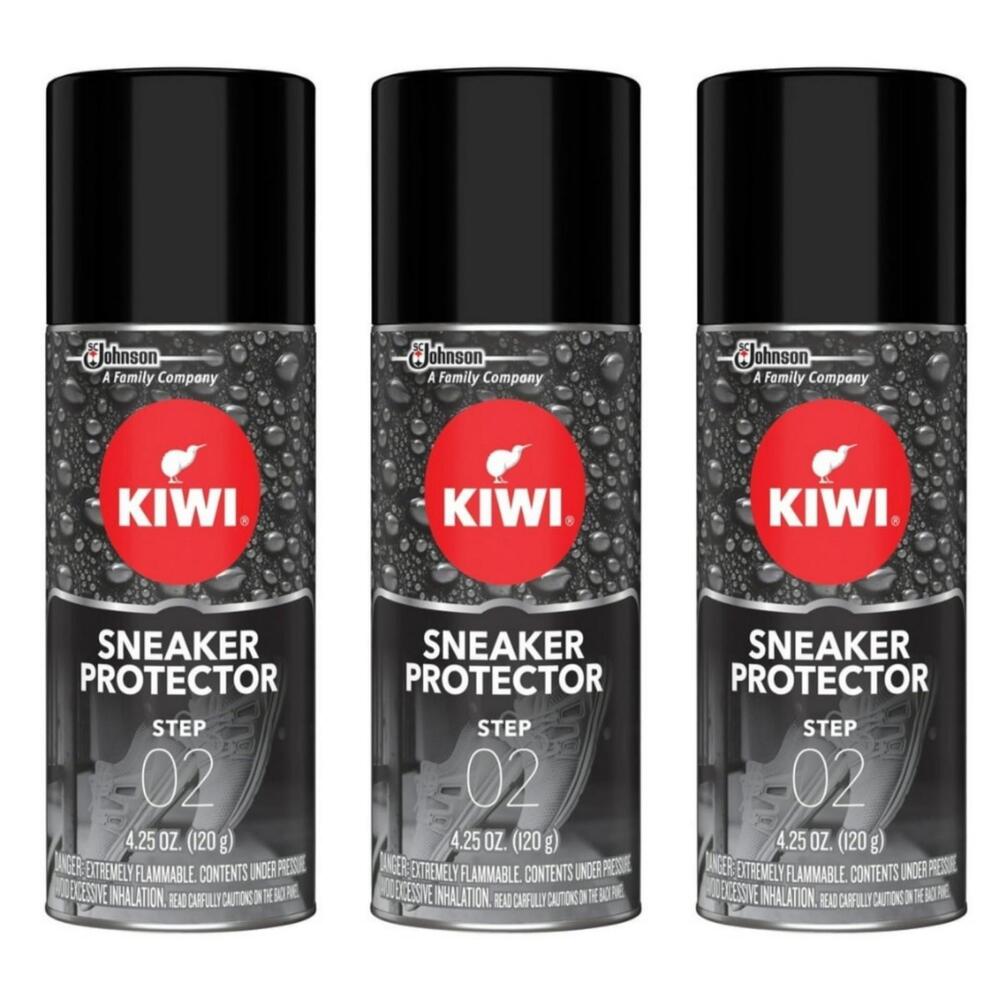 Kiwi Sneaker Protector Step 02‎ - 4.25oz Waterproof Shoe Care Repellent 3 Pack